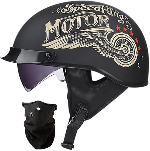 STTTBD Casco da Moto Casco da Scooter per Casco Semi Aperto Unisex Approvato DOT/ECE con Visiera Parasole Fodera Rimovibile per Scooter da Bici F,XXL