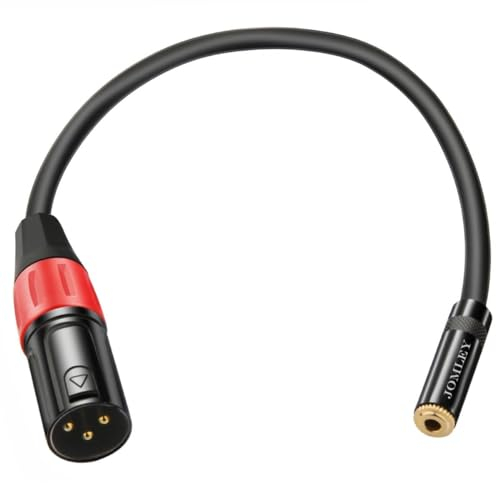 JOMLEY XLR to 3.5mm Adapter, Balanced Stereo Audio Cable - 1/8 Inch Mini Jack Female to XLR Male - 1ft