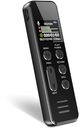 128GB Diktiergerät, XIXITPY Aufnahmegerät mit 60 Stunden Daueraufzeichnung, 3072kbps Voice Recorder für Vorlesungen Meetings Klassen Interviews