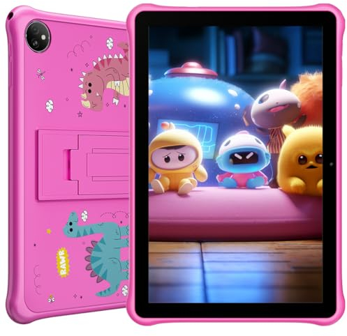 Blackview Tab 30 Kids, Tablet Android 13 10,1'' HD+ IPS Display, Tableta para Niños 6GB+64GB(128GB Tarjeta SD Externa), Batería 5100mAh, Cámara 5MP, WiFi 6 Bluetooth, Dual Box Altavoces Rosa