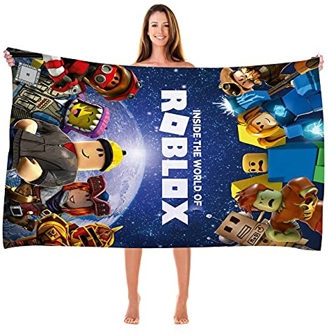 MAJEQZGY Asciugamano da bagno con stampa 3D per bambini, asciugamano da piscina per bambini, asciugamano da bagno ultra morbido super assorbente durata spiaggia bagno asciugamano viso adolescenti (blu