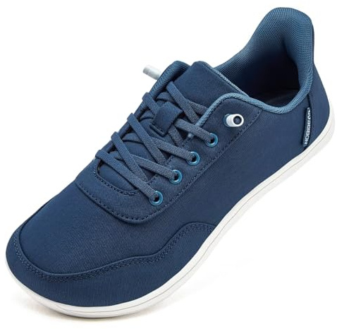 HOBIBEAR Scarpe unisex a piedi nudi, senza lacci, facili da indossare, da donna e da uomo, scarpe minimaliste per l'outdoor, trail running e walking, Blu marino, 42 EU Larga