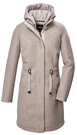 G.I.G.A. DX Damen Fleece Parka/Mantel mit abknöpfbarer Kapuze GW 46 WMN PRK, hellbeige, 36, 41988-000