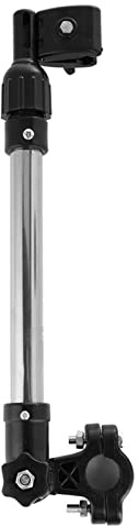 Soporte Telescópico Ajustable para Paraguas Negro para Cochecito y Bicicleta 46x27 cm Diámetro 2 a 2 5 cm