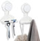 Ptwola Paquete de 2 soportes para maquinilla de afeitar para ducha, ganchos con ventosa, potente soporte para afeitadora, gancho de pared para colgar en la ducha, toalleros reutilizables para baño