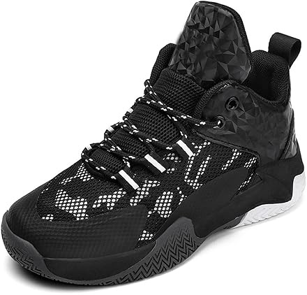 Generisch Sportschuhe Jungen 37, Kinder Schwarz Sneaker Jungen High Top Laufschuhe Mit Schnürsenkel Bequeme Basketballschuhe rutschfest Turnschuh Atmungsaktiv Joggingschuhe Trekkingschuhe 9-15 Jahre