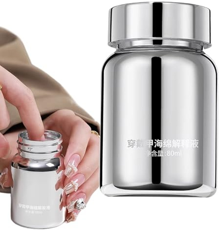 Konstnaglar har tagit bort 80 ml mjuka spikar för konstgjorda naglar - vänliga manikyrtillbehör för kvinnor och flickor | perfekt för säker borttagning av naglar och naglar