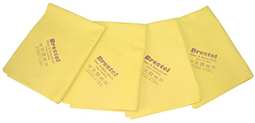 Brestol Ledertuch 4er 38 x 40 cm - Mikrofaser Ledertuch 4er Set Fensterleder Autolack Lederlappen