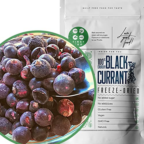 Grosella Negra Liofilizada | 100% Natural Frutas Deshidratadas Sin Gluten Vegano | Freeze Dried Fruit Blackcurrant | Fruta Fresca Fruta Deshidratada | Gefriergetrocknete Johannisbeere ZingyZoo