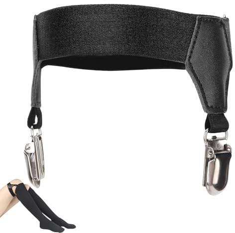 Agatige Giarrettiere per calzini, reggicalze regolabili in metallo con fibbia a becco d'anatra Clip antiscivolo per donne e ragazze