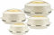 SCHOFIELD AND BLOOM Insulated Serving Dish Warmer with Lid Double Wall Hot Pot Casserole Stainless Steel Kitchenware Cold Hot Food Storage Containers Soup/Salad Bowl Set of 4 (Gold)
