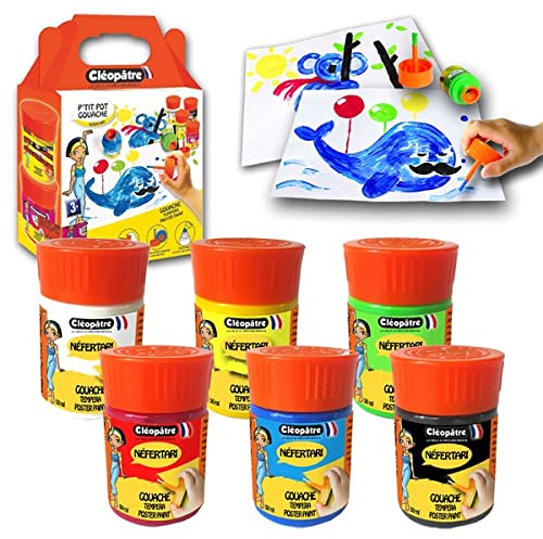 CLEOPATRE - PGN80PX6 Set mit 6 Töpfchen Nefertari Gouachefarbe 50ml