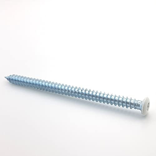 Vis béton 7,5x112 mm RAL 9010 blanc pur tête cylindrique Tx par 20