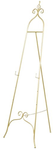 Deco 79 Metal Scroll Display Easel 3 Tier Floor Standing Easel, Display Stand 21 x 21 x 63, Gold