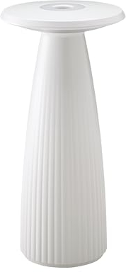 Sigor Nuflair - Dimmbare LED Akku-Tischlampe mit integrierter Blumenvase Indoor & Outdoor, IP54 spritzwassergeschützt, Höhe 24 cm, aufladbar mit Easy-Connect puk, 12 h Leuchtdauer, schneeweiß