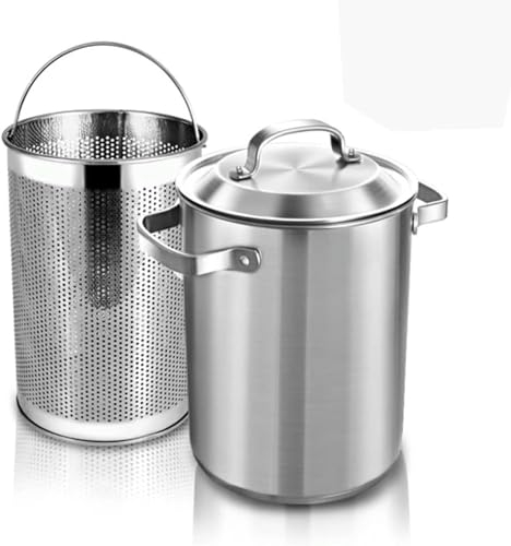 BTURYT Pot D'asperges en Acier Inoxydable 304 Vaporisateur De Légumes Et D'asperges Pot De Vaporisateur pour Frire Fry Panier avec Panier D'écrasé