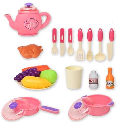 TLHWIN Kinder Outdoor Spielen Küche Camping Spielzeug, Pretend Tee Set Spielen Küche Tee Set Puppe Geschirr ,Role Play Pretend Picknicking Essen Spielen Küche Geschenk für Mädchen Jungen (602EA-P)