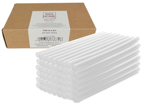 IDEA HOME Stick di Colla a Caldo 11mm x 200mm - Trasparente, Universale Bastoncini di Colla per Pistola Colla a Caldo, Ideale per il Fai da Te, L'artigianato, il Tempo Libero, 50 Pezzi