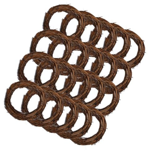 Worown 20 Pcs 4 Natural Grapevine Wreaths Set, Vine Branch Wreath, Rattan Wreath for DIY Christmas Craft, Front Door Wall Hanging, Wedding and Party Decors