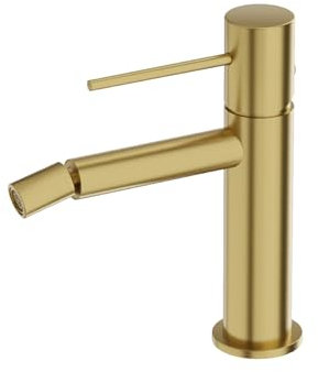 Lavita Orion - Rubinetto per bidet in oro spazzolato, con doccetta in ottone spazzolato, accessori da bagno di alta qualità per comfort e igiene, acqua calda e fredda, design elegante
