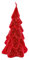 Dekohelden24 Hochwertige Kerze als Tannenbaum, Weihnachtskerze, Figurenkerze als Christbaum,Tannenbaumkerze in rot mit Glitter, handgemacht, Größe: H/Ø ca. 15 x 8 cm.