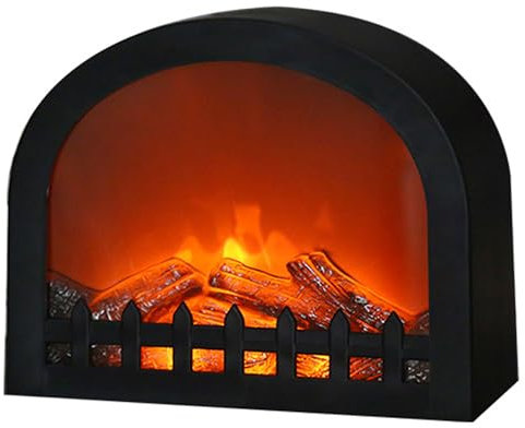 WowWarm Fireplace Lanterns Decorative, Small Fake Fireplace, Freestanding Fireplace for TV Stand, Mini Fireplace for Indoor/Outdoor, Flame Effect LED Lamp, Battery Operated/USB (No Heater Function)