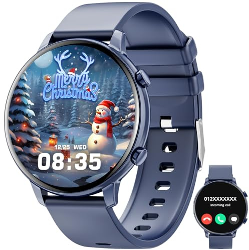 Hwagol Smartklocka (svar/ringa samtal), 1,35 tums fitnessmätare, smartwatch hjärtfrekvens/sömnövervakning/stegräknare/kalorier, 140+ sportlägen, vattentät fitnessklocka för kvinnor för Android iOS