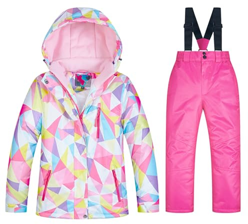 HEONSATI Tute Completo Da Neve Completi Sci Piumino Invernale Impermeabile Tutine Neve Moda Completo Unisex Bambino Da Neve Termiche Tute Set Snowboard Bambini E Ragazzi Leggero Per Andare Sulla Neve