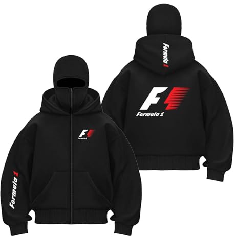 OLEBYKEZ Sweat À Capuche Homme Style Cagoule D'entraînement pour Survêtement F.1 Shirt Couleur Contrastée Fermeture Éclair Complète Imprimé Hauts Vêtements-HeiS||l