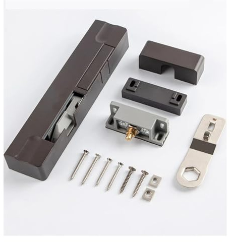 Chiusura automatica per porte e fermaporta con funzione di blocco, sistema di scorrimento automatico per la casa, meccanismo per la porta del patio durevole (nero a sinistra)
