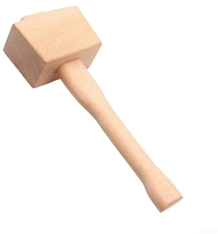 Mazo de madera multiusos para carpinteros, herramienta de roscado de bricolaje compatible con cinceles y manualidades de cuero, madera de haya natural (1 unidad)