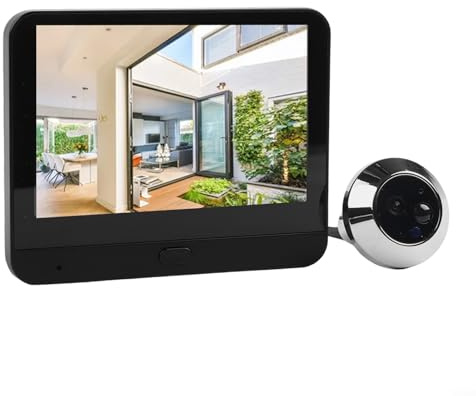 Videodörrklocka för lägenheter med 1080P HD-objektiv och 4,3 tums skärm, 2,4 G trådlös titthålskamera med vision, rörelsedetektion, för Tuya Smart System