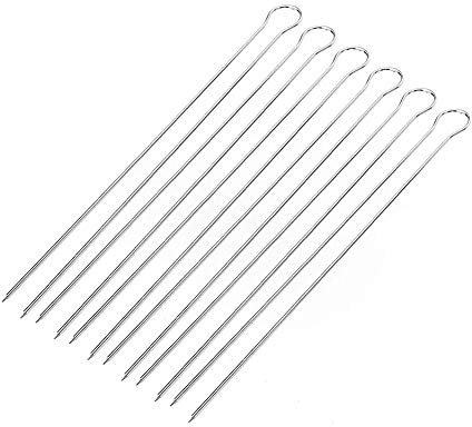 ZUOLUO Spiedini in Acciaio Spiedini Acciaio Inox Kebab Spiedini di Metallo Spiedino Sticks per Shish Kabob Piatto Spiedini di Kebab Metallo BBQ Spiedini
