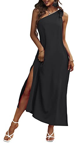 Ejoyous Vestidos de noche largos con un hombro, elegantes vestidos de verano, vestidos largos de fiesta, vestido de cóctel sin mangas