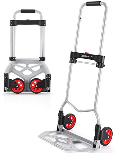 Diable en Aluminium - Chariot de Transport Pliable - Charge maximale 120 kg - 2 Roues - avec poignée télescopique en Aluminium - pour l'industrie et la Maison