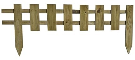 Gartenzaun 102x40x2,5cm -Steckzaun- Zierzaun -Friesenzaun- Lattenzaun -Staketenzaun- dekorativer Zaun -Kieferholzzaun zum Abgrenzen 10STK