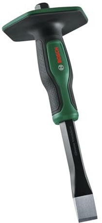 Bosch Cincel plano para piedra 22-250 mm (arista de corte doblemente resinificada para tareas pesadas; eje de cromo-vanadio; mango suave y cómodo con protección para manos)