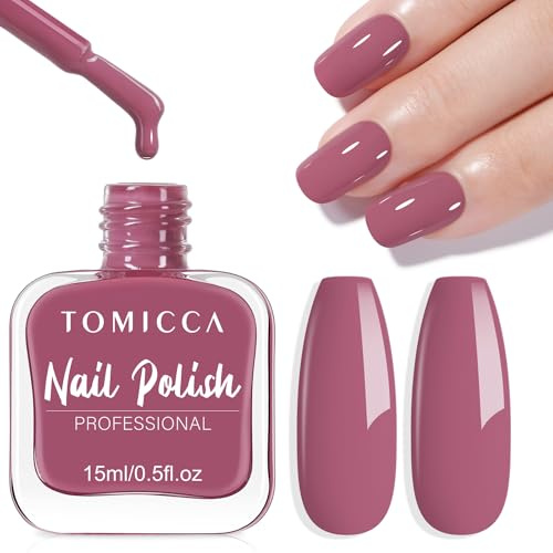 TOMICCA Lila Nagellack, 15ml Glänzend Schnelltrocknender Langanhaltender, Abziehbar auf Wasserbasis Nagellack für DIY Nail Art Maniküre