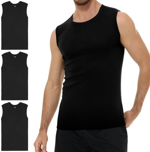 YouShow Camiseta Tirantes Hombre Pack 3 100% Algodón Sin Mangas