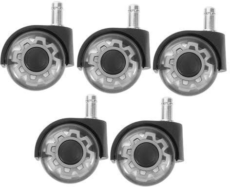 GAROZATION 5pcs Office Chair Casters Wheels Replacement Furniture Casters Swivel Chair Rollers for Hardwood Floors and Carpets