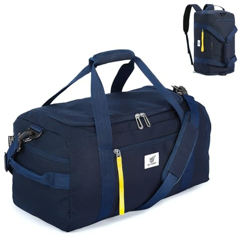 SKYSPER Gym Bag Men Women - 40L Sports Bag Duffle Backpack with Shoe Compartment Wet Pocket for Fitness,Sport,Travel & Workout(Navyblue)