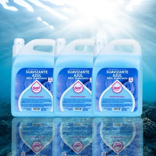 Dosidermo Suavizante Concentrado Profesional 5kg - Con Sedalina y Aroma Marino - Protector de Ropa Delicada, Antiestático y Planchado Fácil_Lote tres uds.