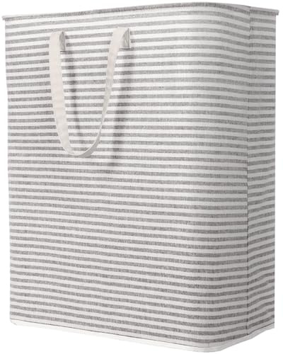 Lifewit Cesto Portabiancheria, Cesta Portabiancheria Pieghevole, Portabiancheria Sporca con Manici Allungati, Laundry Basket per Camera da Letto, Bagno e Lavanderia125L, Grigio
