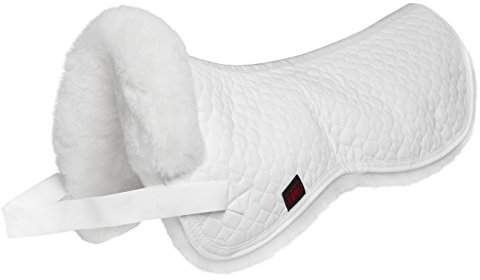 Sottosella in pelliccia di agnello standard Christ – Sottosella in vera pelliccia, imbottitura ammortizzante in pelliccia d'agnello, colore bianco/bianco, sangue caldo