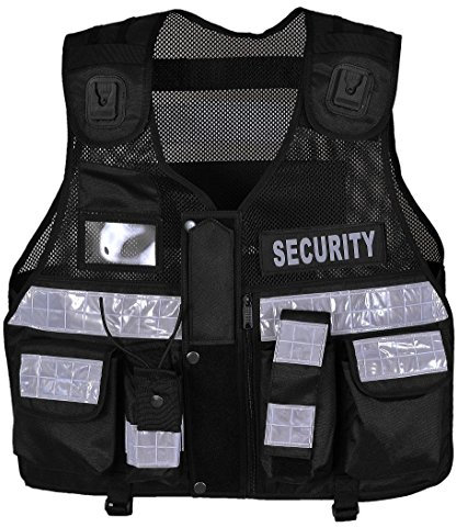 RAC3 Application des gilets tactiques Hi Viz, sécurité, CCTV pour maître-chien, gilets tactiques (Noir)