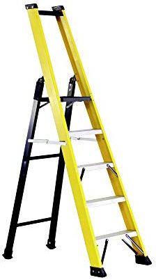 Svelt Scala Doppia in Vetroresina 4 gradini Professionale a Un Tronco di Salita con Piattaforma e Guardacorpo