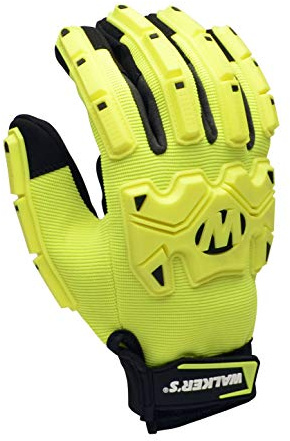 Walker's Men's Impact Resistance Poly Glove | Durable Anti-Shock Polyurethane EN388 Padded Work Safety Glove w/Impact Bumpers, Large