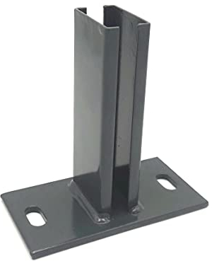 Fußplatte Zaunpfosten Bodenplatte Pfostenträger 40x60 Adapter anthrazit Doppelstabmattenzaun Zaunpfosten Zubehör (für 60mm x 40mm Pfosten zum Überstülpen über die Bodenplatte)