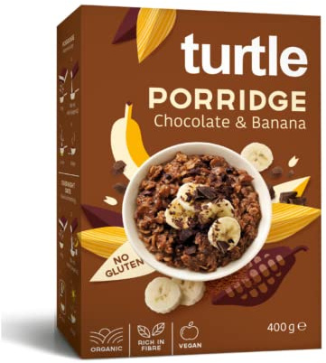 Turtle Cereali Porridge Biologico Senza Glutine al Cioccolato con Banana - 1 x 400 Grammi