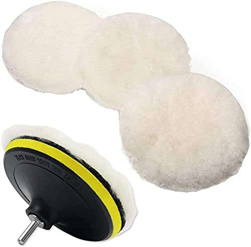 IPELY 4 pcs 6 Zoll Wolle Polieren Pad Polieren Rad f¨¹r Bit Puffer Zubeh?r mit M14 Bit Adapter